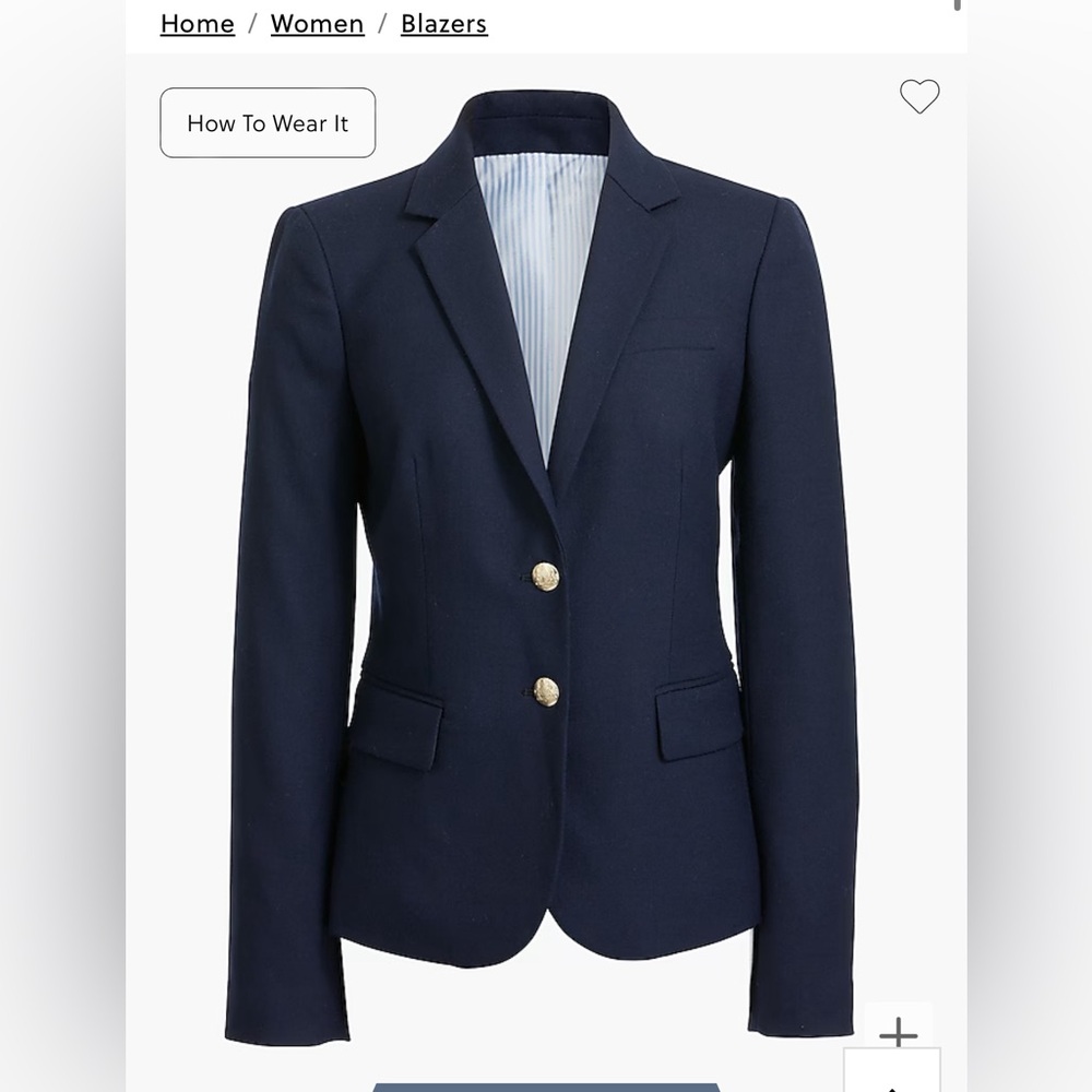 J. Crew Originsl Schoolboy Blazer Navy Blue Size 10
